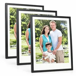 Relaxdays Bilderrahmen DIN A1 3er Set Schwarz