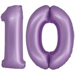 XL Folienballon lavendel Zahl 10