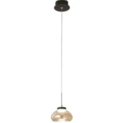 Arabella - Einzelne Pendelleuchte von Fabas Luce - 8W LED - Deckenleuchte Durchmesser 14cm Bernstein