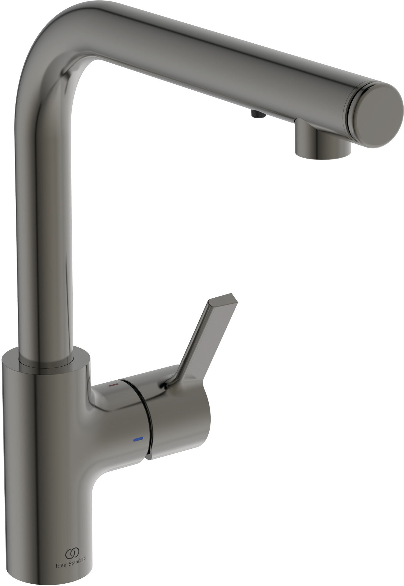 Ideal Standard mitigeur de cuisine mural A7817A5 gris magnétique, avec capteur distributeur de savon liquide, kit 2