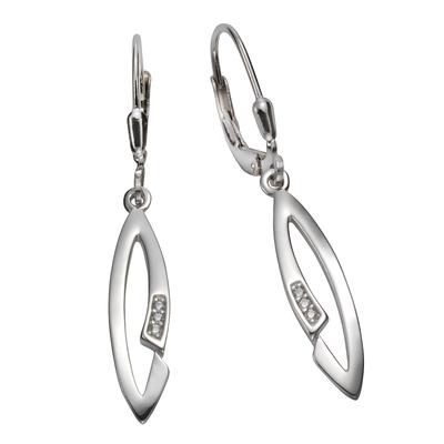 Paar Ohrhänger VIVANCE "925 Silber Zirkonia", weiß (weiß, weiß), Ohrringe, Damen, one-size, Silber 925 (Sterlingsilber), Ohrhänger