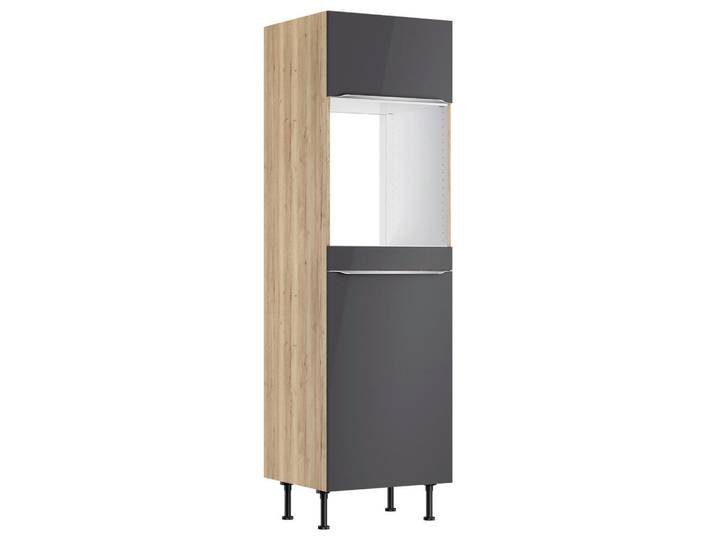 Optifit Geräteumbauschrank, Anthrazit, Wildeiche, einzeln stellbar, 60x211.8x58.1 cm, DIN EN ISO 9001, Made in Germany, DIN EN ISO 14001, DIN EN ISO 50001, Zusatzausstattung erhältlich, Küchen, Küchenmöbel, Küchenschränke, Geräteumbauschränke