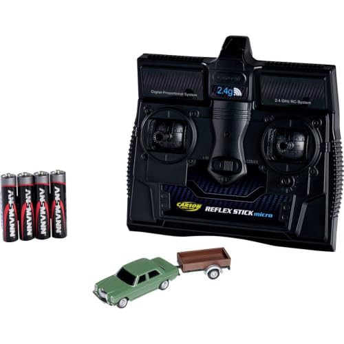 Carson Mercedes-Benz 200/8 Groen met Aanhanger RTR RC Auto H0 schaal 1:87