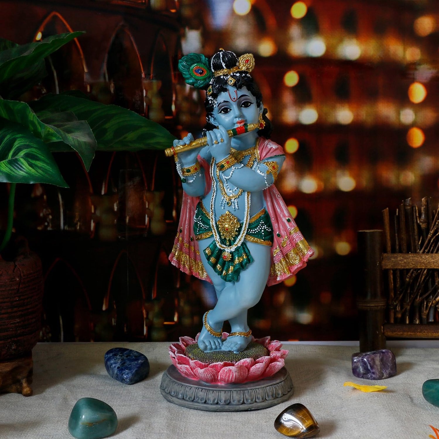 Hindoe God Heer Krishna Standbeeld - Murti voor Altaar, Tempel of Meditatie