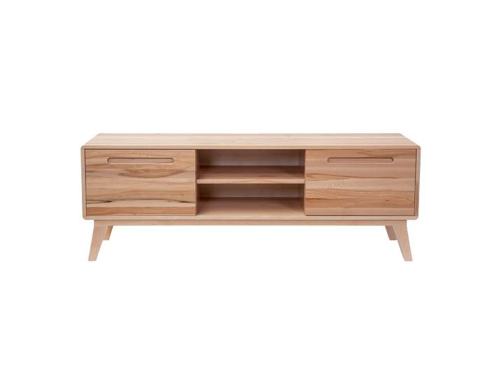 Lowboard Fernsehschrank Holzkommode mit 2 Türen 1 Ablage aus Kernbuche