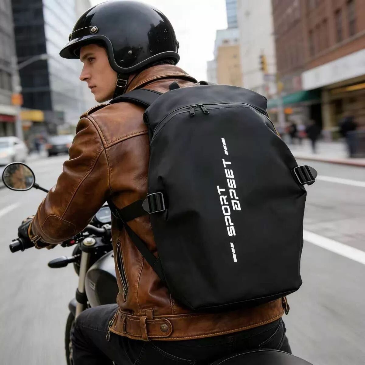 INF Motorradhelm Rucksack - Wasserabweisende reflektierende Motorradtasche, Großraum Rucksack