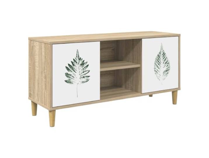 GKHPYURE Fernsehschrank Hanau 102 x 33 x 50 cm aus Holz Sonoma Farbe Sonoma, Holztechnik, breite Böden, erhöhte Füße, Gewicht 17,1 kg, Belastung 30 kg