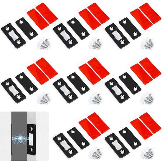 Allecto Premium Magnetische deur- en ladevergrendelingen van roestvrij staal, 8 stuks, zwart