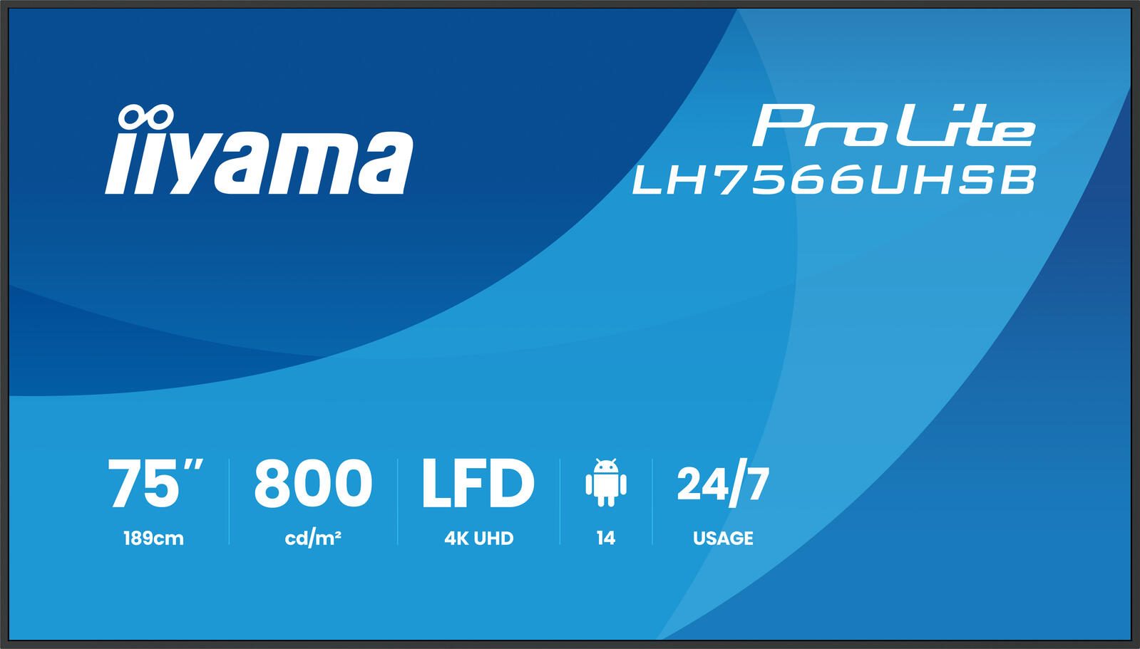 iiyama ProLite LH7566UHSB-B1AG Digital Signage Display 189,5 cm (75")