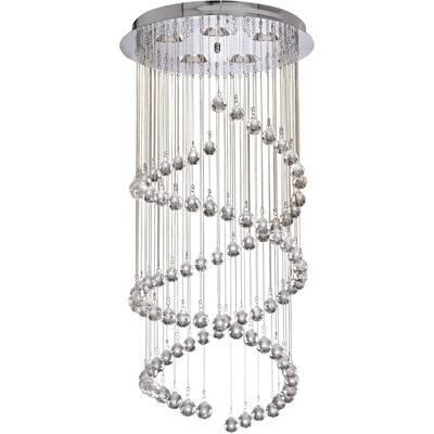 SEARCHLIGHT Hängeleuchte "Hängeleuchte Hallway, 5-flammig", silber (chrom), 5, Ø 39cm H: 80cm, 1 Stk., Leuchten, Glamourös, Hängeleuchte