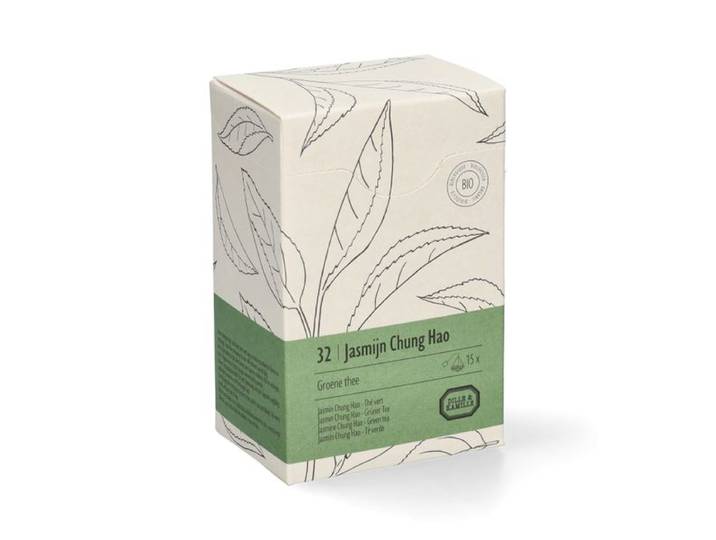 Jasmijn Chung Hao, biologisch, groene thee, 15 theebuiltjes
