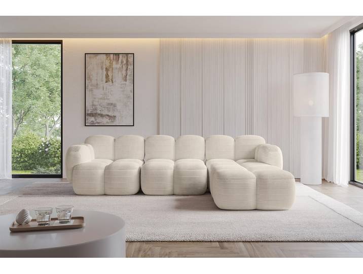 ALTDECOR Ecksofa - Miko-L2 - 302x205x75 - Beige Corner Sofa Eckcouch Couch L-Form, links/rechts angeordnet