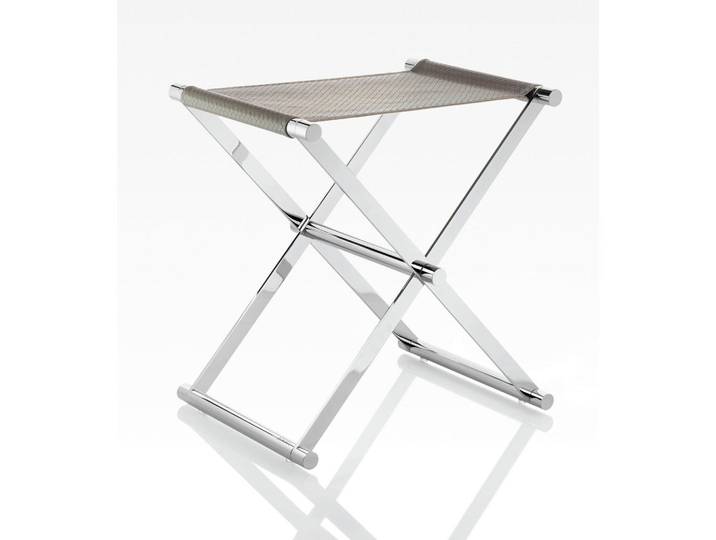 Klapphocker, Beige & Chrom, 34,5x45x45 cm, Metall & Textil, Klappbar, Modern, JOOP!