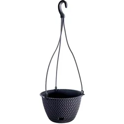 Prosperplast - SPLOFY ROUND W 3L Hängepflanzgefäß - 23x23x14,5cm in Anthrazit farbe