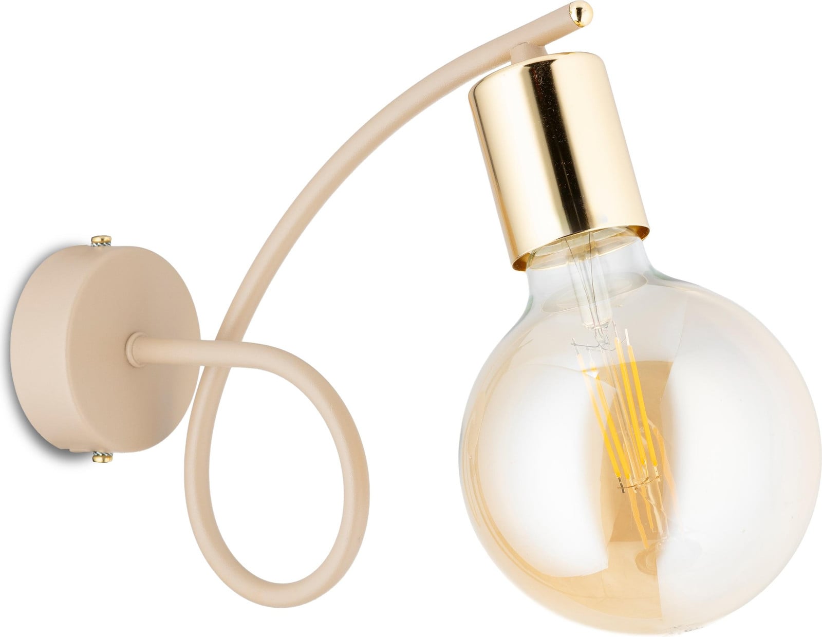 Howhomely Kango Wandlamp - Beige met gouden accenten - Modern design - E27 fitting
