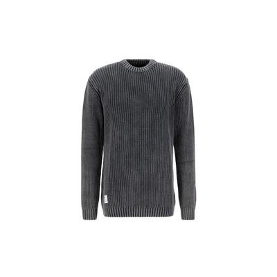 Sweater ALPHA INDUSTRIES "Acid Sweater", Herren, Gr. S, schwarz, Obermaterial: 100% Baumwolle, regular fit, Sweatshirts Sweater