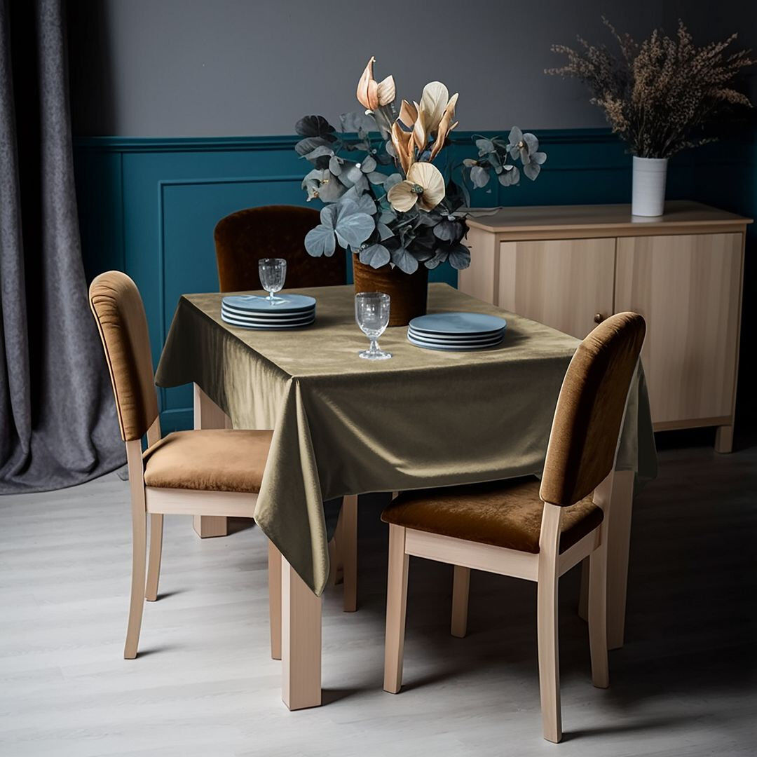 Lilijan Home & Curtain Round Solid Colour Tablecloth Khaki