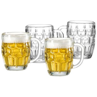 Bierkrug RITZENHOFF & BREKER "Luis", transparent, B:14cm H:12,5cm Ø:9,5cm, Glas, Trinkgefäße, 4er Set, je 500 ml