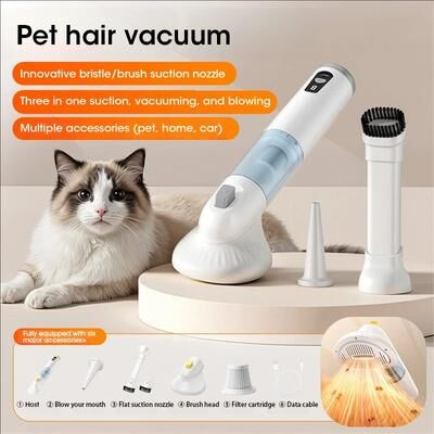 Perfect Picks Market Multifunctional Cyclonic Technology Pet Vacuum Cleaner Strong Suction For Pet Hair Removal In Cars & Homes gray