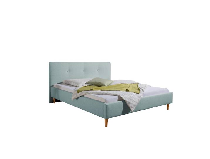 Livetastic Polsterbett Slade, Petrol, Holz, Buche, massiv, 160x200 cm, Made in Germany, für Lattenrost geeignet, Schlafzimmer, Betten, Polsterbetten