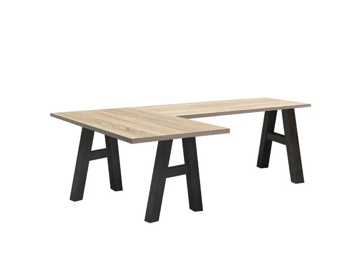 Eckschreibtisch I 210 x 75 x 140cm Braun/Anthrazit/Eiche Sonoma
