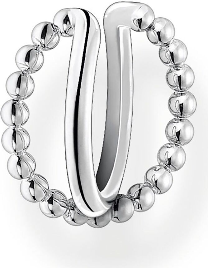 Ohrklemme THOMAS SABO "Ohrklemme Kugeln doppel", silber (silberfarben), Ohrringe, Damen, Silber 925 (recycelt)