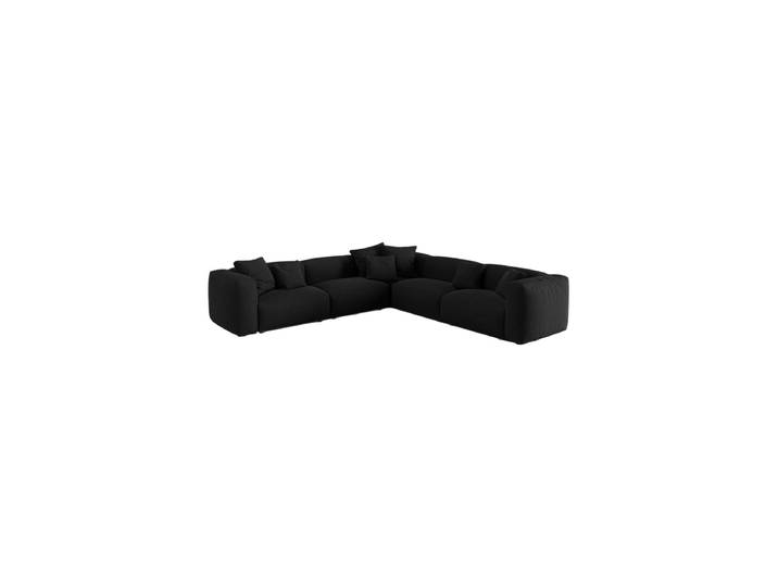 Modulares, 6-Sitzer Design Ecksofa „Martina“ Strukturstoff Schwarz Micadoni