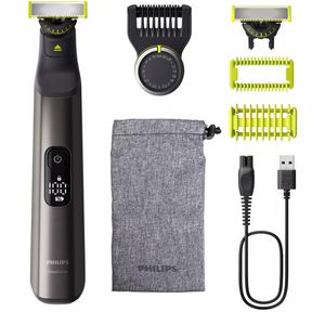 Philips Barttrimmer OneBlade Pro Face & Body, QP6552/15, 20 Schnittstufen, mit 3 Aufsätzen, 2 Klingen und Tasche