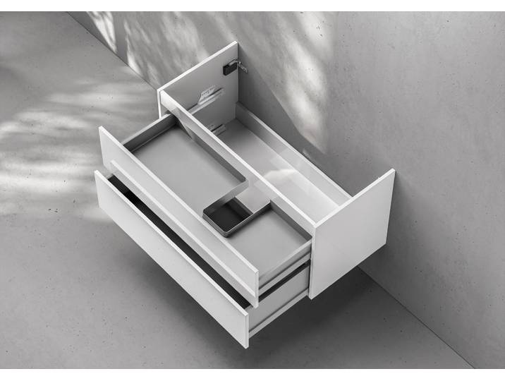 Unterschrank Intarbad Premium als Zubehör für Waschtisch Catalano Alvea 80cm mit Ablage links grifflos