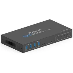 Purelink PureTools 2x1 HDMI 2.1 Dual Screen KVM Switch - 40Gbps, KVM Switch, Schwarz