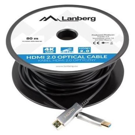 Lanberg CA-HDMI-20FB-0800-BK HDMI-Kabel HDMI Typ A (Standard) (80 m) (CA-HDMI-20FB-0800-BK)