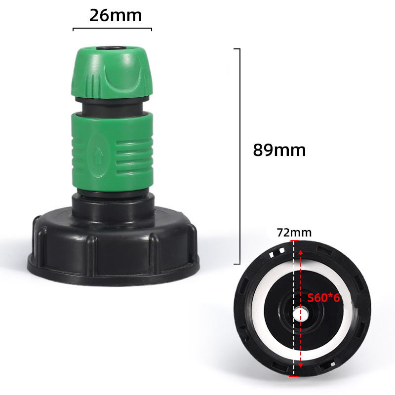 INF IBC-adapter in kunststof met 1/2 inch slangaansluiting