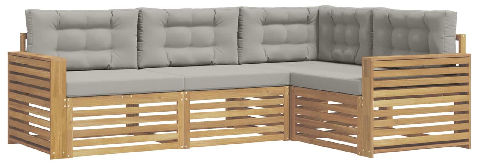 Garnitur aus vier Outdoor-Sofas, weiß und hellgrau
