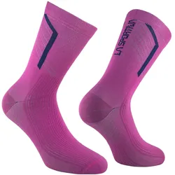 La Sportiva, Unisex, Sportsocken, Flow Trail Socken - leichte Socken für Berg- und Trailrunning, Blau, Pink