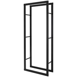 ML-Design Kaminholzregal 60x150x25 cm Schwarz | Metall, Innen/Außen, Holzaufbewahrung Kamin Holzständer
