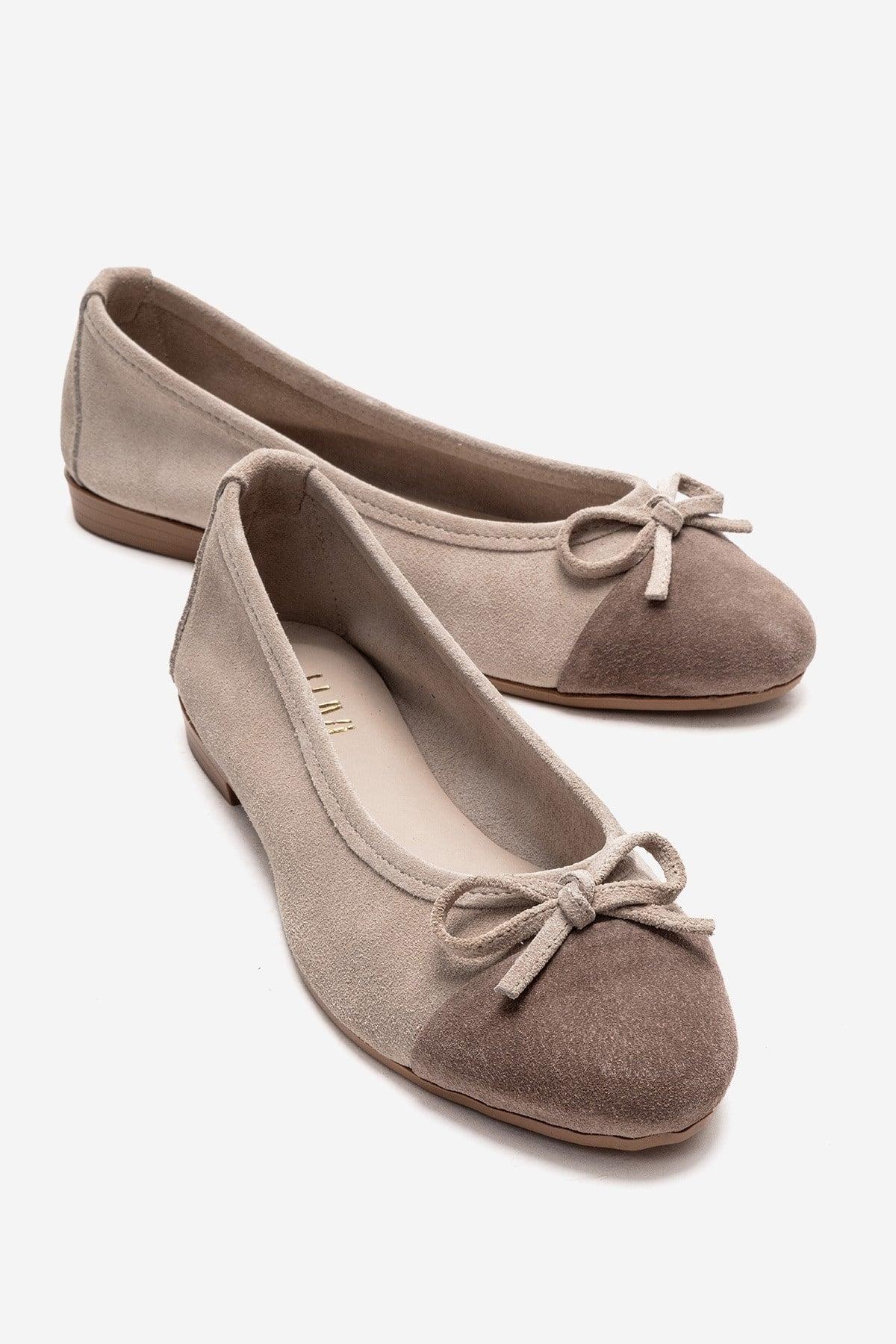 Forever & Always Boleo Ballerina aus Leder - Beige