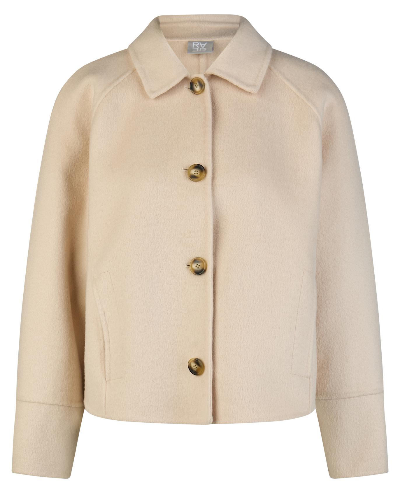 Rabe kurze wärmende Jacke aus Woll-Mix, boxy geschnitten, Beige, Größe 48