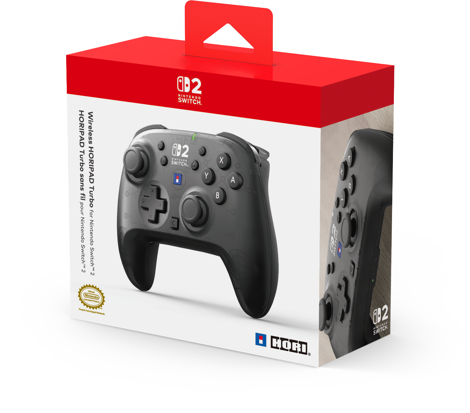 HORI Wireless HORIPAD Turbo Controller for Nintendo Switch 2 - Black - Wireless Nintendo Switch Controller with Turbo and Customizable Controls