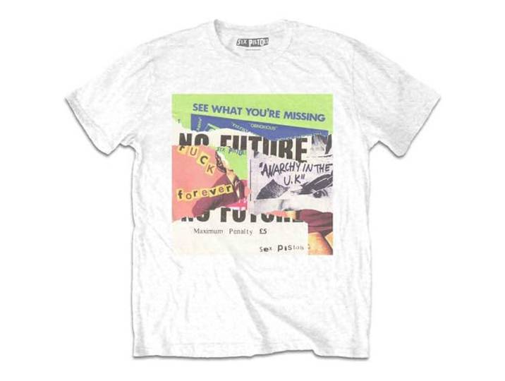 The Sex Pistols T Shirt Collage Band Logo nieuw Officieel Unisex Wit L