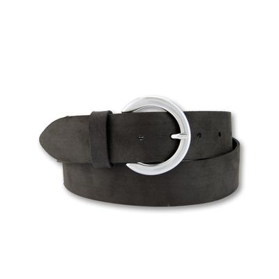 Taillengürtel BERND GÖTZ "Taillengürtel in samtigem Velours mit Designschließe", Damen, Gr. 95, schwarz, Rindsleder, Gürtel