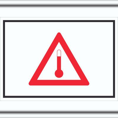 HB-Druck Schild Gefahrgutklasse Hot Symbol Heiß A6 (105x148mm)