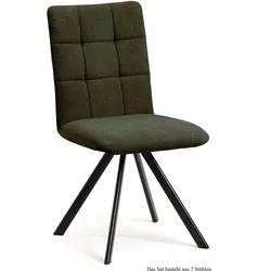ESSZIMMERSTUHL drehbar (2er-Set) Despa 47x91x60 Schwarz/Khaki