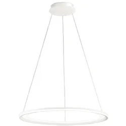 LED-Pendelleuchte Serie 8203 in mattweißem Metall, 98 W, warmweißes Licht 3000 K, Länge 100 cm, modernes Design – Perenz