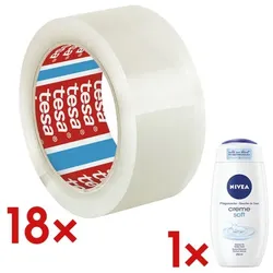 tesa 18x Packband »4195« inkl. Duschgel »Creme Soft« transparent