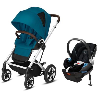 Cybex Talos S Lux All-Terrain Stroller + Aton 2 SensorSafe Travel System Bundle - River Blue / Lavas