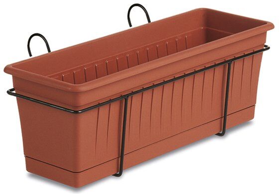 Balconiera Stefanplast 86060 con cassetta piante inclusa Terracotta