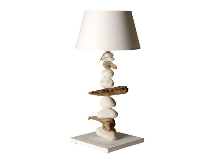 Lampe à poser en bois blanc