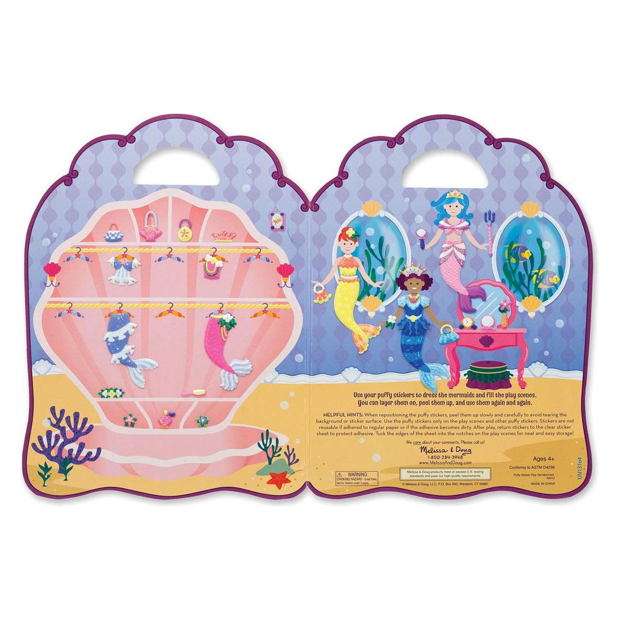Melissa & Doug - Reusable Puffy Stickers Playset Mermaid (65 Sticker) (6075359)