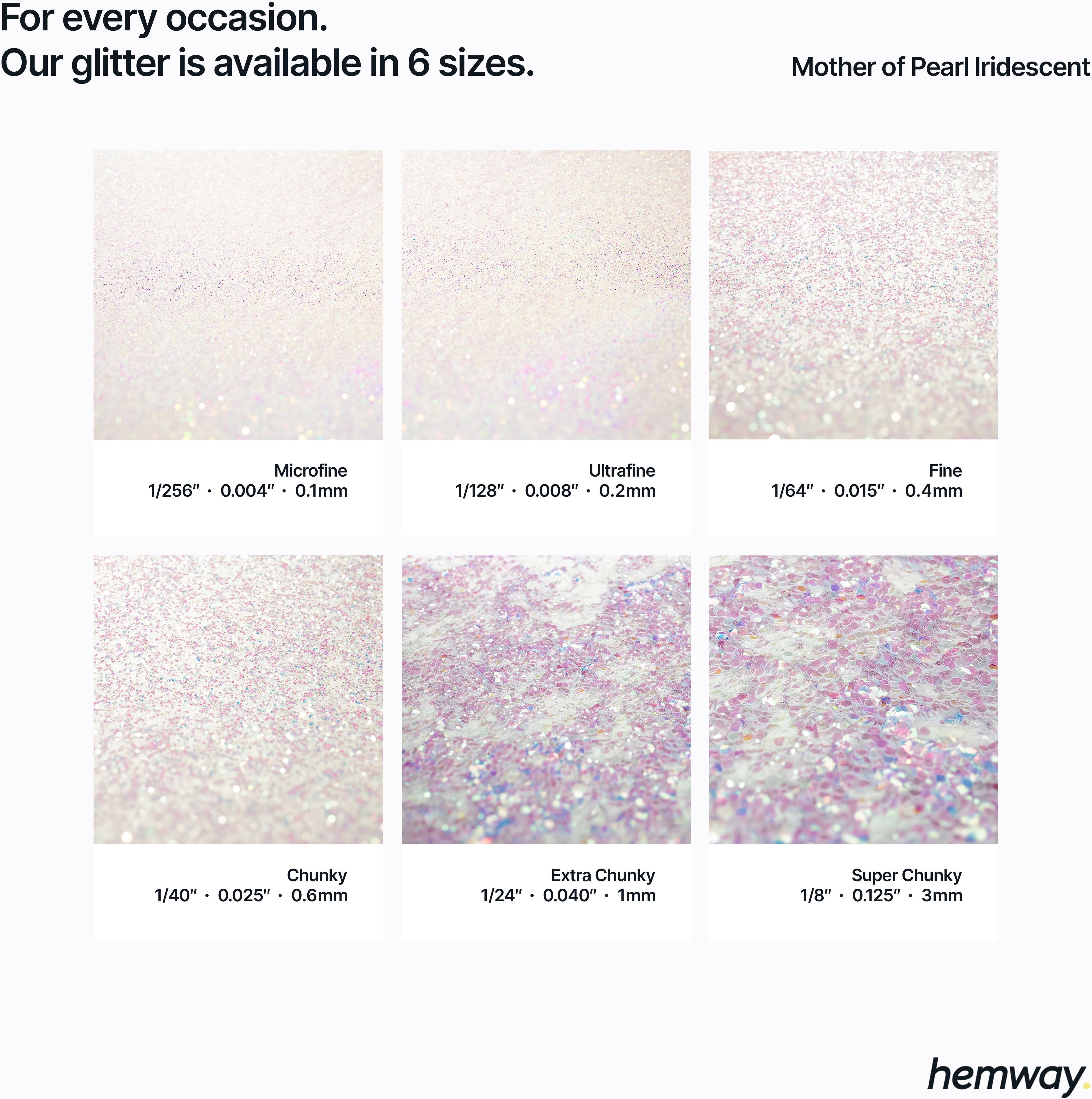 Hemway Epoxy Resin Glitter 100g / 3.5oz   Mother Of Pearl Iridescent   Polyurethane   Tumblers   Flooring - Mother Of Pearl Iridescent - Fine 100g