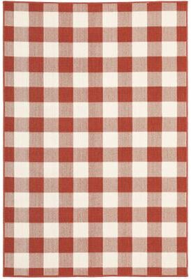 The Gray Barn Style Haven Gingham Check Indoor/Outdoor Area Rug..